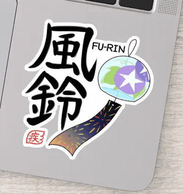 Japanese sticker Nihon Wind chimes fuurin